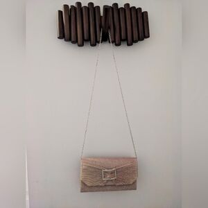 Bow pink sparkly clutch - NWOT